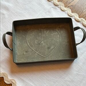 Source Unknown Gray Bakeware Tray with Heart Design